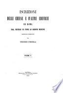 Iscrizioni delle chiese e d'altri edificii di Roma dal secolo XI fino ai giorni nostri