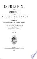 Iscrizioni delle chiese e degli altri edifici di Milano dal secolo VIII ai giorni nostri