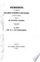 Iscrizioni in Verona con cenni statistici e con tavole, a tutto il 1851 pubblicate da Ottavio Cagnoli