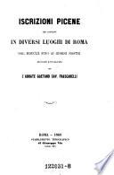 Iscrizioni picene che esistono in diversi luoghi di Roma