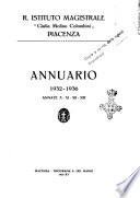Istituto (R.) magistrale G. Molino Colombini in Piacenza. Annuario