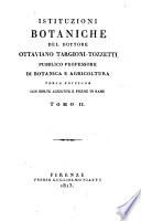 Istituzioni botaniche del dottore Ottaviano Targioni Tozzetti ...