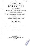 Istituzioni botaniche del dottore Ottaviano Targioni Tozzetti ... Tomo 1. [-3.]