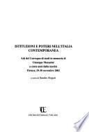 Istituzioni e poteri nell'Italia contemporanea