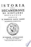 Istoria del Decamerone di Giovanni Boccaccio