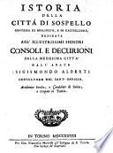 Istoria Della Citta Di Sospello