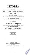 Istoria della Letteratura Greca Profana