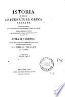 *Istoria della letteratura greca profana
