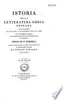 Istoria della letteratura greca profana, recata in italiano da Emil. Tipaldo
