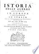 Istoria delle guerre avvenute in Europa e particolarmente in Italia per la successione alla monarchia delle Spagna