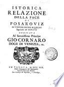 Istorica Relazione Della Pace Di Posaroviz