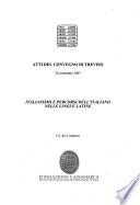 Italianismi e percorsi dell'italiano nelle lingue latine