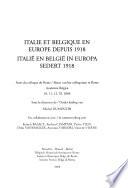 Italie et Belgique en Europe depuis 1918
