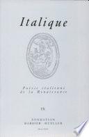 Italique : Poésie italienne de la Renaissance, vol. IX (2006)