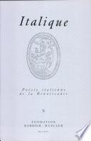 Italique : Poésie italienne de la Renaissance, vol. X (2007)