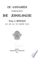 IXe Congrès international de zoologie