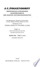 J. C. Poggendorff biographisch-literarisches Handwörterbuch der exakten Naturwissenschaften