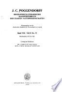 J.C. Poggendorffs biographisch-literarisches Handwörterbuch zur Geschichte der exacten Wissenschaften ...
