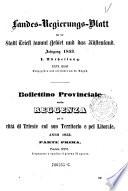 Jg. 1853 - 1854 m.d. Parallelsacht.: Bollettino provinciale della reggenza per la città di Trieste col suo territorio e pel litorale