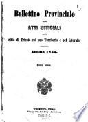 Jg. 1853 - 1854 m.d. Parallelsacht.: Bollettino provinciale della reggenza per la città di Trieste col suo territorio e pel litorale