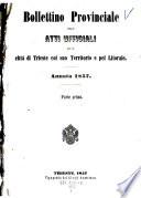 Jg. 1853 - 1854 m.d. Parallelsacht.: Bollettino provinciale della reggenza per la città di Trieste col suo territorio e pel litorale