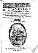 Jl Diamerone, ove con vive ragioni si mostra, la morte non esser quel male, che' l'senso si persuade
