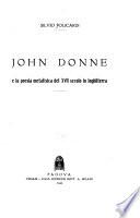 John Donne e la poesia metafisica del XVII secolo in Inghilterra