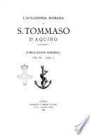 L'Accademia romana di S. Tommaso d'Aquino