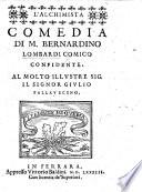 L'Alchimista, comedia [in five acts and in prose], etc