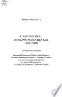 L'Anti-Rousseau di Filippo Maria Renazzi (1745-1808)