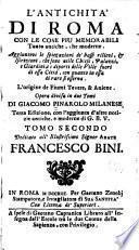 L'antichita' di Roma con le cose piu memorabili tanto antiche, che moderne