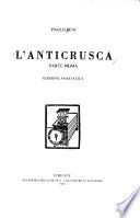 L'anticrusca: Edizione anastatica