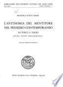 L'antinomia del mentitore nel pensiero contemporaneo da Peirce a Tarski