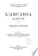 L'Arcadia dal 1690 al 1890 memorie storiche Isidoro Carini
