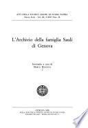 L'Archivio della famiglia Sauli di Genova