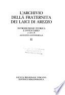 L'Archivio della Fraternita dei laici di Arezzo