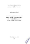 L'archivio particolare di Pio X