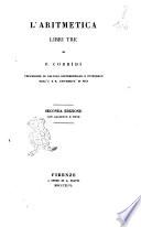L'aritmetica libri tre di F. Corridi