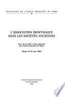 L'Association dionysiaque dans les sociétés anciennes