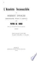 L'assoluto inconoscibile di Herbert Spencer, esposizione, storia e critica
