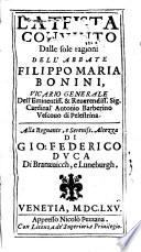 L' Ateista Convinto Dalle sole ragioni Dell'Abbate Filippo Maria Bonini ...