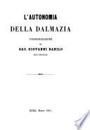 L'autonomia della Dalmazia