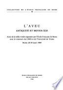 L'Aveu, Antiquité et Moyen-Age