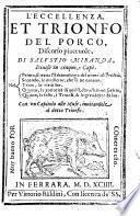 L'ECCELLENZA, ET TRIONFO DEL PORCO, Discorso piacevole