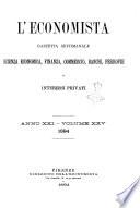 L'economista gazzetta settimanale di scienza economica, finanza, commercio, banchi, ferrovie e degli interessi privati