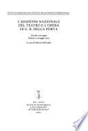 L'Edizione nazionale del teatro e l'opera di G.B. Della Porta