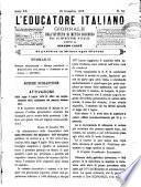 L'educatore italiano giornale dell'Istituto di mutuo soccorso fra gl'istruttori ed educatori d'Italia
