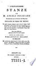 L'Elegantissime Stanze Di M. Angelo Poliziano