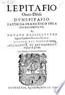 L'epitafio, overo difesa d'un epitafio fatto da (lui), e notato dal ... cav. Battista Guarini. Dialogo (etc.)