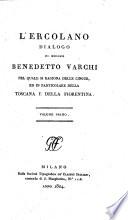 L'Ercolano, dialogo di messer Benedetto Varchi nel quale si ragiona delle lingue, ed in particolare della Toscana e della Fiorentina